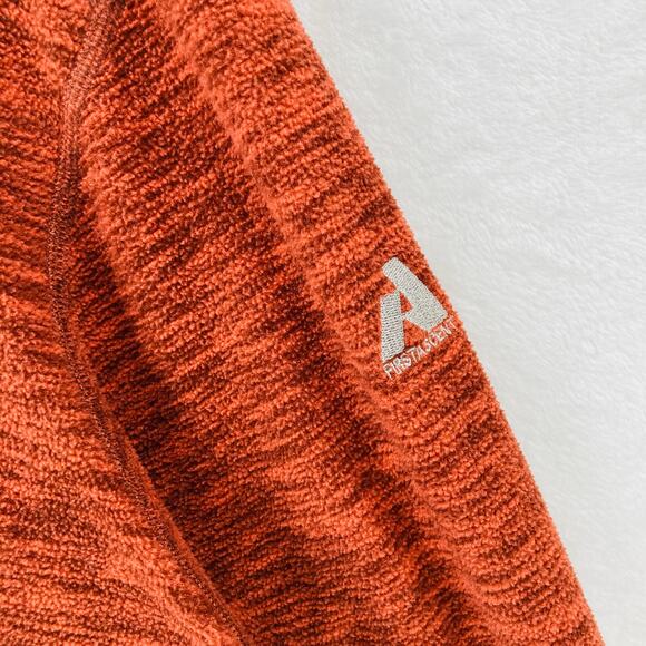Eddie Bauer Fleece Sweater Mens Medium Ascent Quarter Zip Orange - Picture 3 of 11